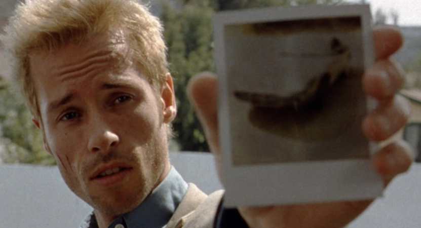 Still image from Memento.